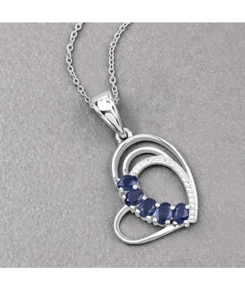 1.00 Carat Genuine Blue Sapphire .925 Sterling Silver Pendant meilleur choix