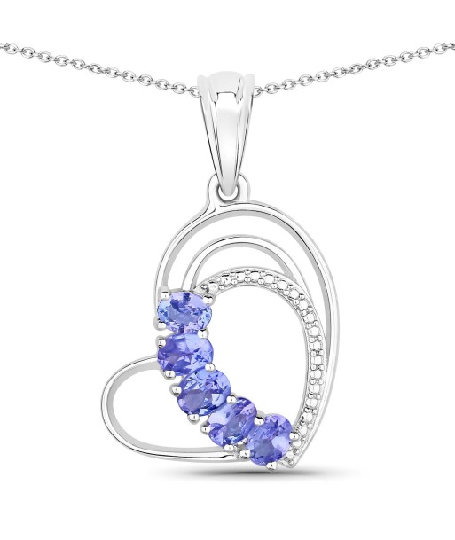 0.85 Carat Genuine Tanzanite .925 Sterling Silver Pendant Venez acheter