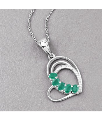 0.70 Carat Genuine Emerald .925 Sterling Silver Pendant de votre