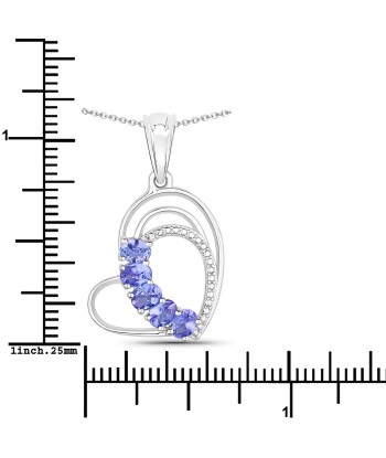 0.85 Carat Genuine Tanzanite .925 Sterling Silver Pendant Venez acheter