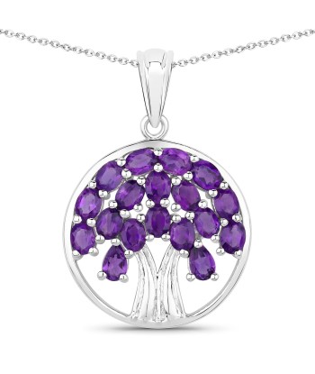 2.94 Carat Genuine Amethyst .925 Sterling Silver Pendant À commander