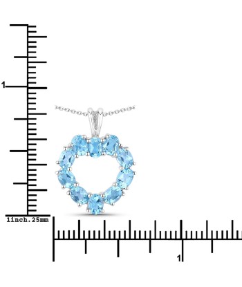 1.90 Carat Genuine Swiss Blue Topaz .925 Sterling Silver Pendant le concept de la Pate a emporter 