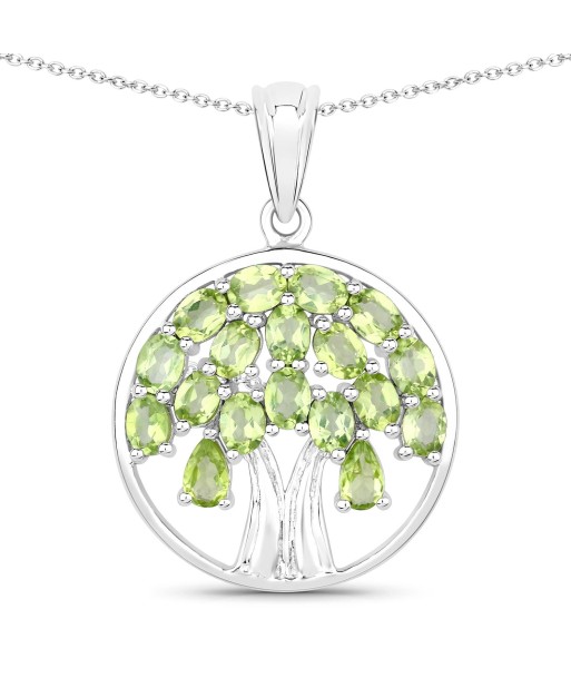 3.16 Carat Genuine Peridot .925 Sterling Silver Pendant en ligne des produits 