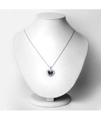 2.36 Carat Genuine Amethyst and White Topaz .925 Sterling Silver Pendant l'achat 