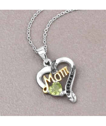 0.49 Carat Genuine Peridot and Black Spinel .925 Sterling Silver Pendant Pour