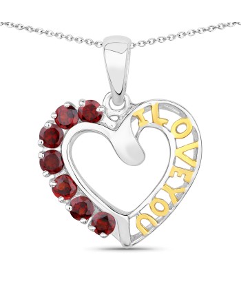 0.84 Carat Genuine Garnet .925 Sterling Silver Pendant vente chaude votre 