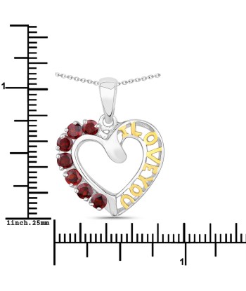 0.84 Carat Genuine Garnet .925 Sterling Silver Pendant vente chaude votre 