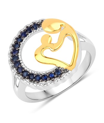 0.28 Carat Genuine Blue Sapphire .925 Sterling Silver Ring l'achat 