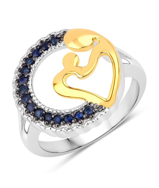 0.28 Carat Genuine Blue Sapphire .925 Sterling Silver Ring l'achat 