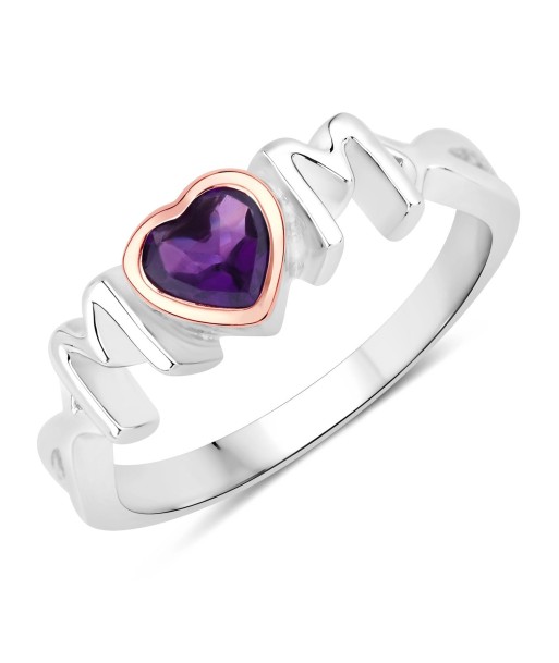 0.43 Carat Genuine Amethyst .925 Sterling Silver Ring le des métaux précieux