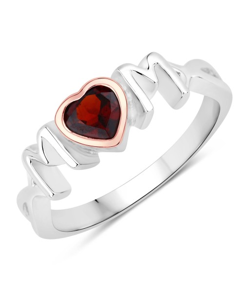 0.50 Carat Genuine Garnet .925 Sterling Silver Ring est présent 