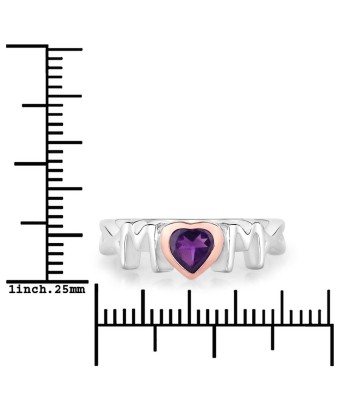 0.43 Carat Genuine Amethyst .925 Sterling Silver Ring le des métaux précieux