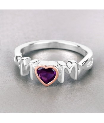 0.43 Carat Genuine Amethyst .925 Sterling Silver Ring le des métaux précieux