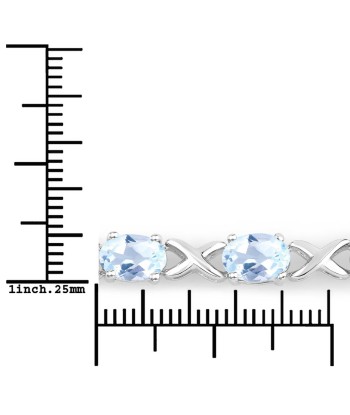 4.75 Carat Genuine Blue Topaz .925 Sterling Silver Bracelet en ligne des produits 