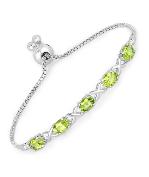 4.15 Carat Genuine Peridot .925 Sterling Silver Bracelet online