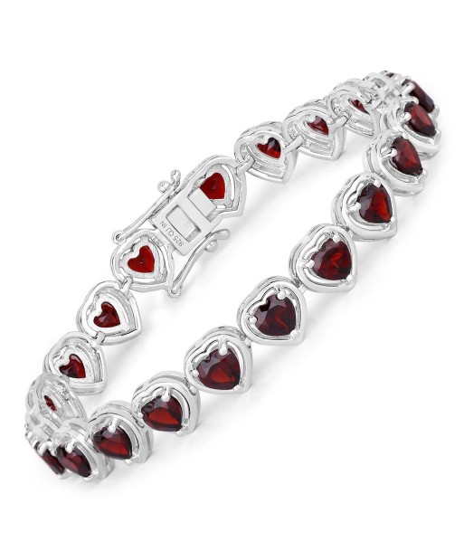 10.50 Carat Genuine Garnet .925 Sterling Silver Bracelet votre