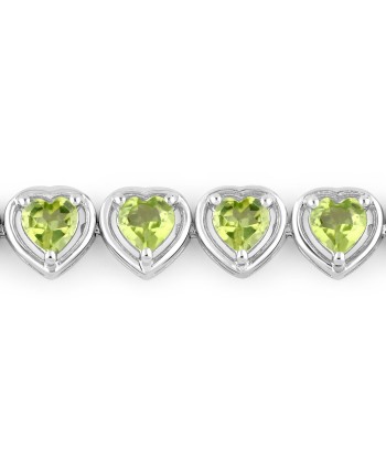 9.24 Carat Genuine Peridot .925 Sterling Silver Bracelet Voir les baskets