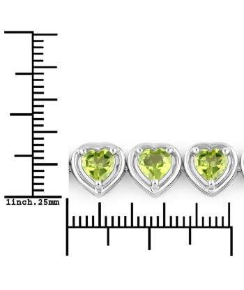 9.24 Carat Genuine Peridot .925 Sterling Silver Bracelet Voir les baskets