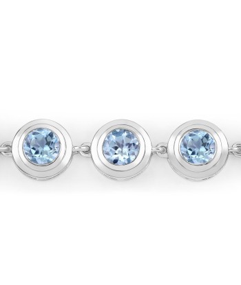 5.25 Carat Genuine Blue Topaz .925 Sterling Silver Bracelet pas cher 