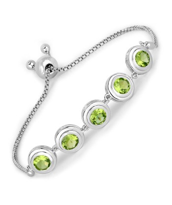 4.00 Carat Genuine Peridot .925 Sterling Silver Bracelet 2024