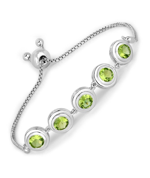 4.00 Carat Genuine Peridot .925 Sterling Silver Bracelet 2024