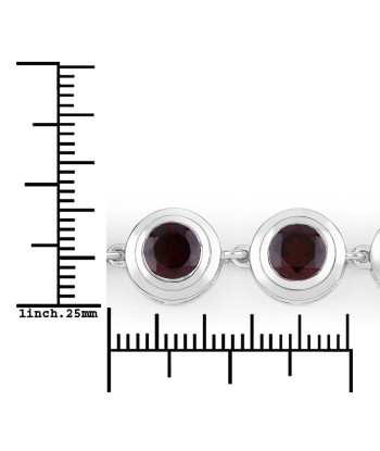 5.00 Carat Genuine Garnet .925 Sterling Silver Bracelet les ctes