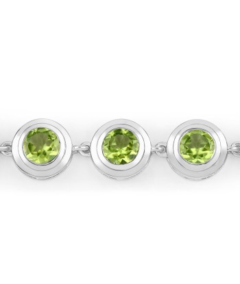 4.00 Carat Genuine Peridot .925 Sterling Silver Bracelet 2024