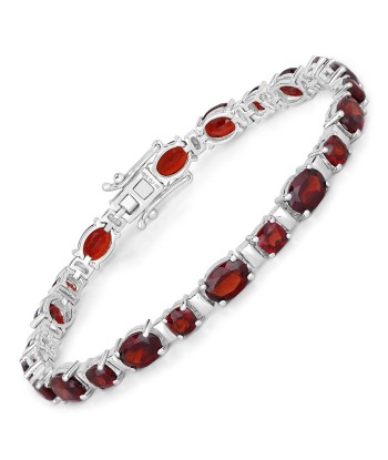 13.83 Carat Genuine Garnet .925 Sterling Silver Bracelet la livraison gratuite