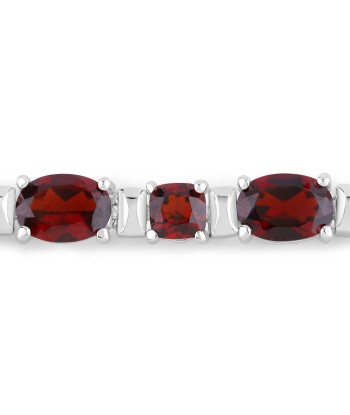 13.83 Carat Genuine Garnet .925 Sterling Silver Bracelet la livraison gratuite