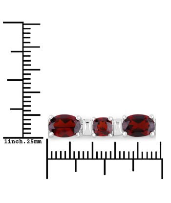 13.83 Carat Genuine Garnet .925 Sterling Silver Bracelet la livraison gratuite