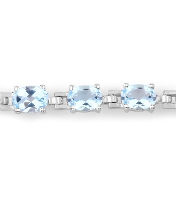 7.60 Carat Genuine Blue Topaz .925 Sterling Silver Bracelet prix pour 