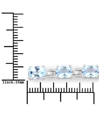 7.60 Carat Genuine Blue Topaz .925 Sterling Silver Bracelet prix pour 