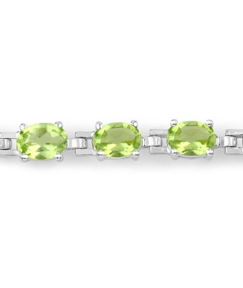 6.64 Carat Genuine Peridot .925 Sterling Silver Bracelet outlet