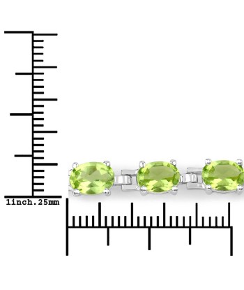 6.64 Carat Genuine Peridot .925 Sterling Silver Bracelet outlet