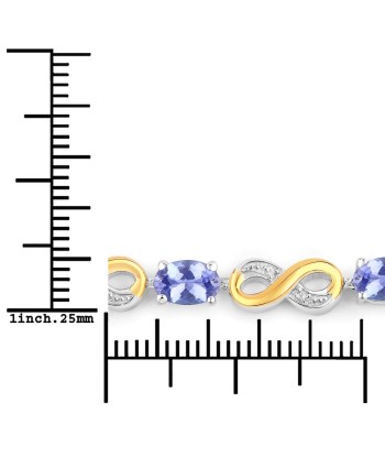 1.79 Carat Genuine Tanzanite and White Topaz .925 Sterling Silver Bracelet vente chaude votre 