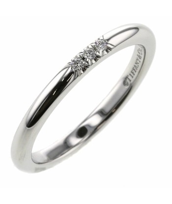 Tiffany Ring Classic Band 3P Width Approximately 2mm Platinum PT950 Diamond No. 9 Ladies TIFFANY & Co. Pour