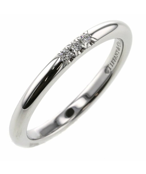 Tiffany Ring Classic Band 3P Width Approximately 2mm Platinum PT950 Diamond No. 9 Ladies TIFFANY & Co. Pour