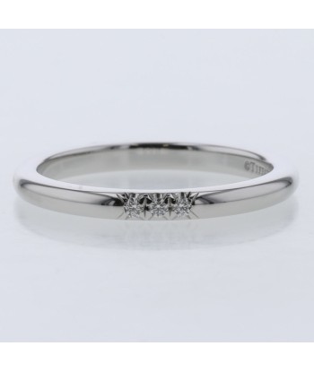 Tiffany Ring Classic Band 3P Width Approximately 2mm Platinum PT950 Diamond No. 9 Ladies TIFFANY & Co. Pour