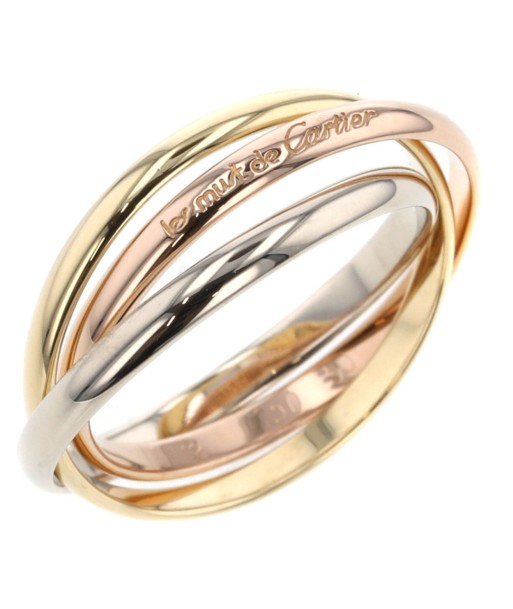 Cartier Ring Trinity Width approx. 2mm K18 White Gold Yellow Pink No. 10 Ladies CARTIER Pour