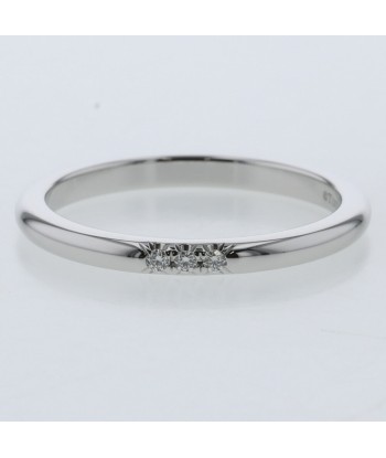 Tiffany Ring Classic Band 3P Width Approximately 2mm Platinum PT950 Diamond No. 12.5 Ladies TIFFANY & Co. livraison gratuite