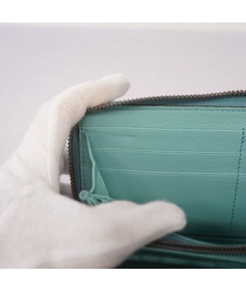 Auth Gucci Bamboo Turquoise Blue 658634 Womens Leather Long Wallet (bi-fold) sélection de produits