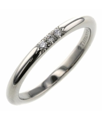 Tiffany Ring Classic Band 3P Width Approximately 2mm Platinum PT950 Diamond No. 9 Ladies TIFFANY & Co. prix