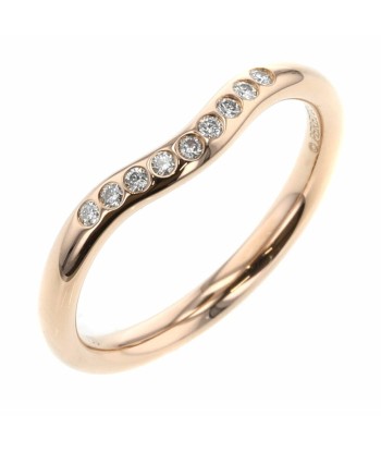 Tiffany Ring Curved Band 9P Width Approx. 2mm K18 Pink Gold Diamond No. 10 Ladies TIFFANY & Co. Les magasins à Paris