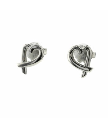 Tiffany Earrings Rubbing Heart Silver 925 Ladies TIFFANY & Co. pas cheres