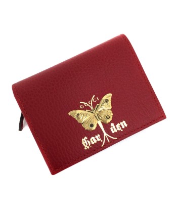 Gucci Bi-Fold Wallet Garden Mini Butterfly 516929 Leather Red Ladies GUCCI soldes