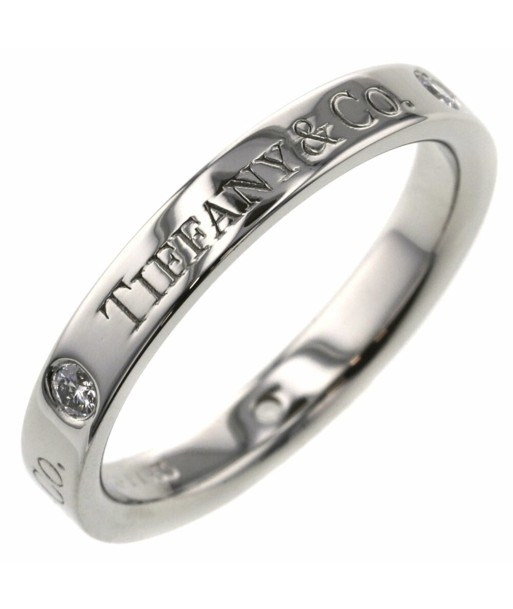 Tiffany Ring Flat Band Width Approximately 3mm 3P Platinum PT950 Diamond No. 10 Ladies TIFFANY & Co. de pas cher