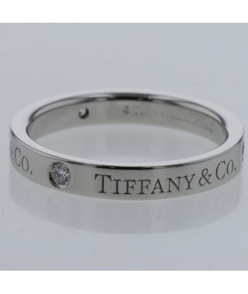 Tiffany Ring Flat Band Width Approximately 3mm 3P Platinum PT950 Diamond No. 10 Ladies TIFFANY & Co. de pas cher