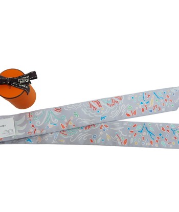 HERMES Hermes Twilly Scarf Island ISOLA DI PRIMAVERA Gray H063755S02 Ribbon Ladies 2022SS de l' environnement