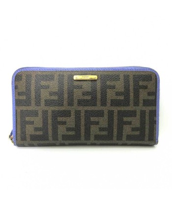 Fendi Wallet Zucca Long Round Khaki x Purple Plate Ladies PVC Leather ouvre sa boutique