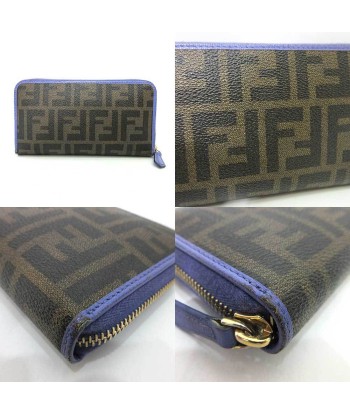 Fendi Wallet Zucca Long Round Khaki x Purple Plate Ladies PVC Leather ouvre sa boutique